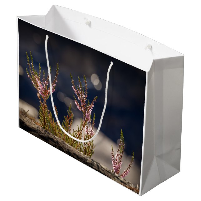 Heather Nature Photo Large Gift Bag (Back Angled)