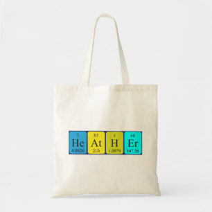 Heather periodic table name tote bag