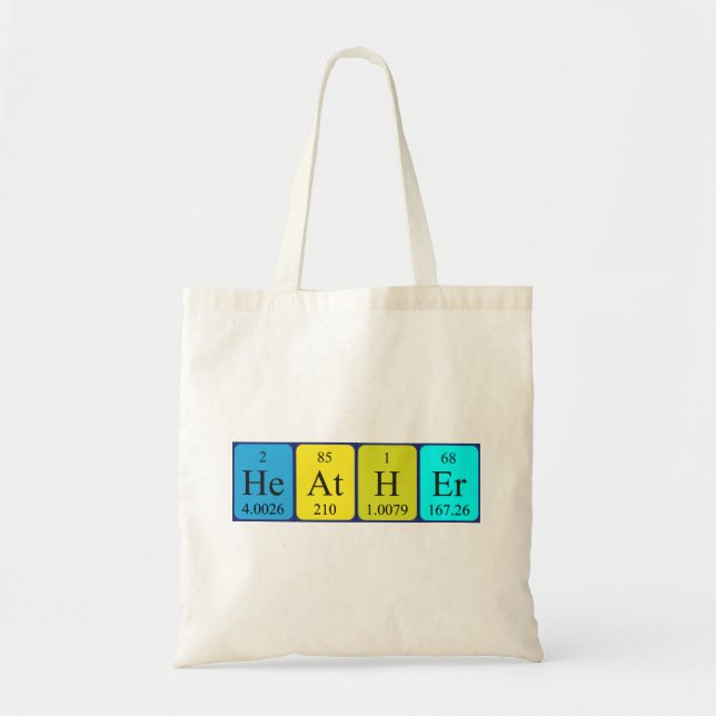 Heather periodic table name tote bag (Front)