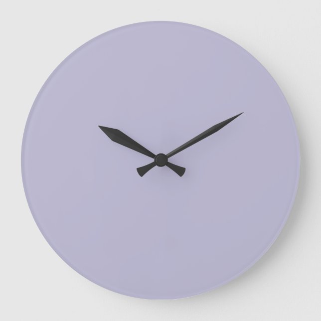 Heather Purple Solid Colour Large Clock (Front)