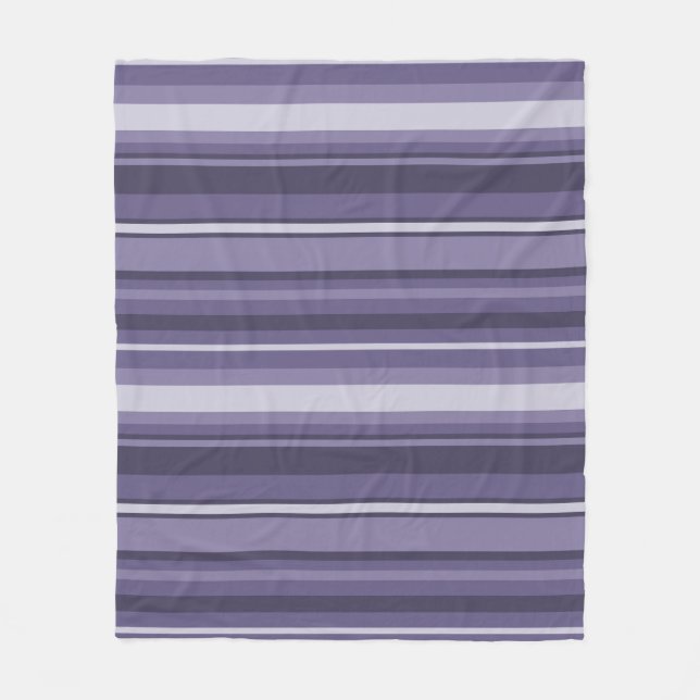 Heather purple stripes fleece blanket (Front)