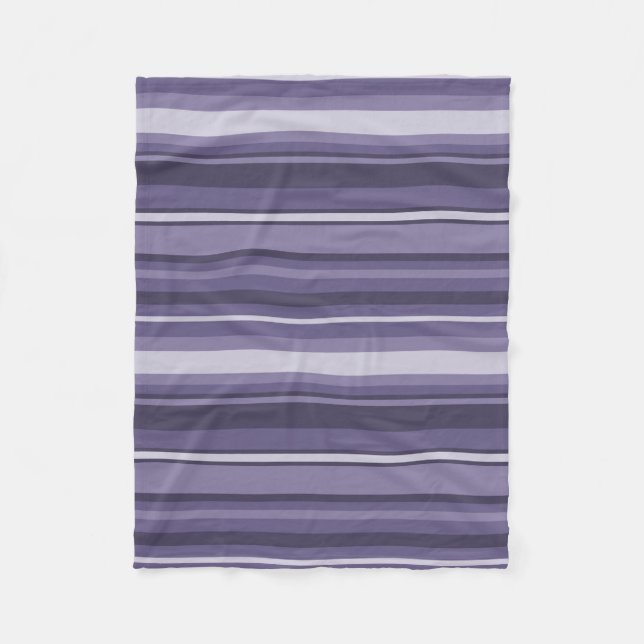 Heather purple stripes fleece blanket (Front)