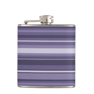 Heather purple stripes hip flask