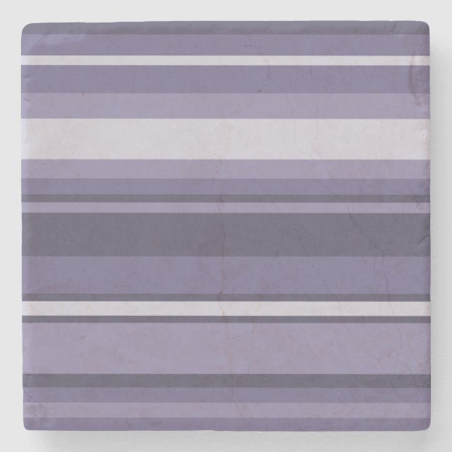 Heather purple stripes stone coaster (Front)