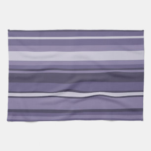Heather purple stripes tea towel