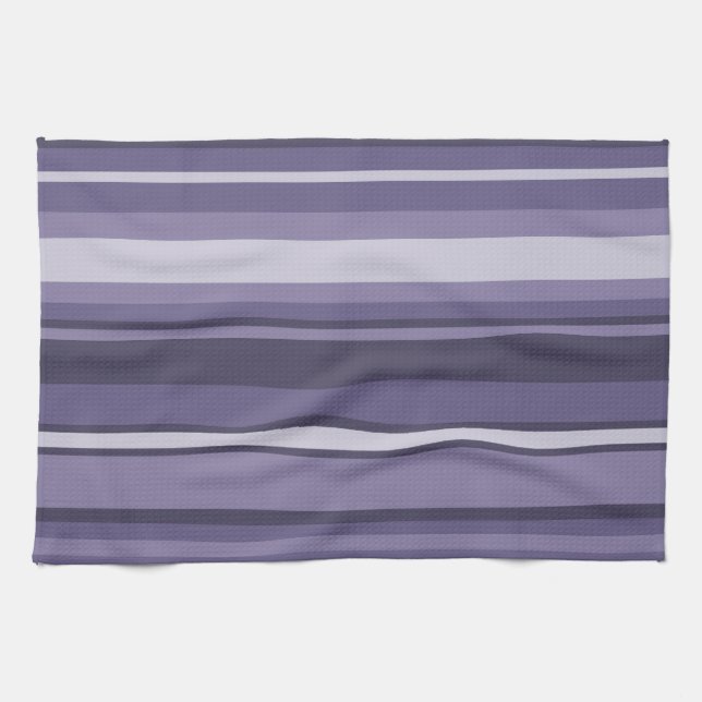 Heather purple stripes tea towel (Horizontal)