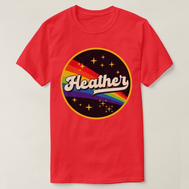 Heather Rainbow In Space Vintage Style T-Shirt (Design Front)