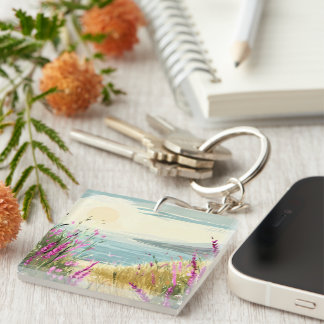 Heather’s Embrace by the Sea Key Ring