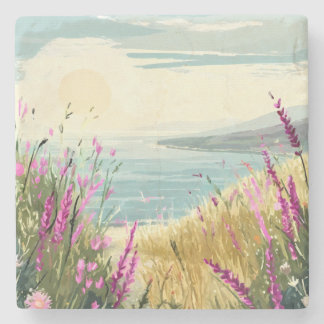Heather’s Embrace by the Sea Stone Coaster