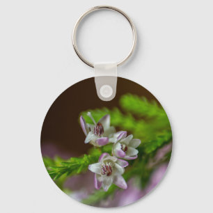 Heather Spring flower evergreen bloom purple white Key Ring
