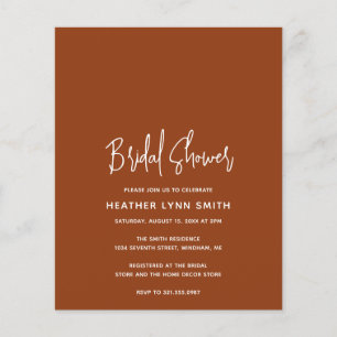 Heather Terracotta Budget Bridal Shower Invite