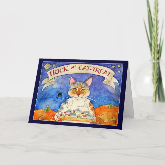 Heather the Cat's Halloween Trick or Treat card (Front)