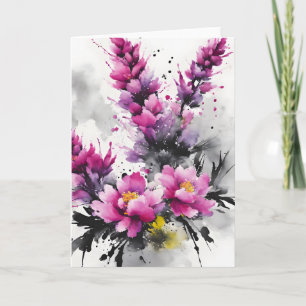 Heather - Watercolor flowers Card