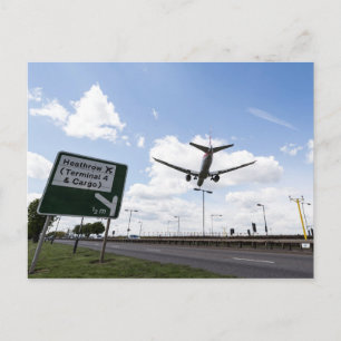 Heathrow Flight Path Sign Postcard