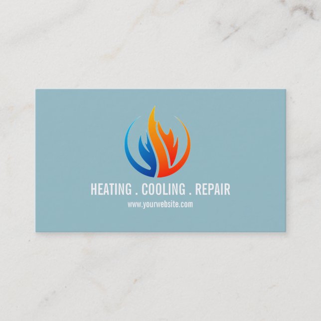 Heating & Air Conditioning, Cooling Business Card (Front)