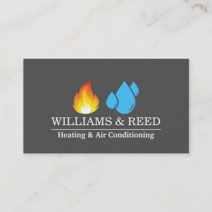 Heating & Air Conditioning, Cooling Business Card Zazzle.co.uk