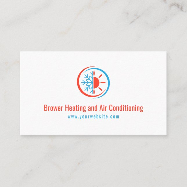 Heating & Air Conditioning, Cooling, Repair Business Card (Front)