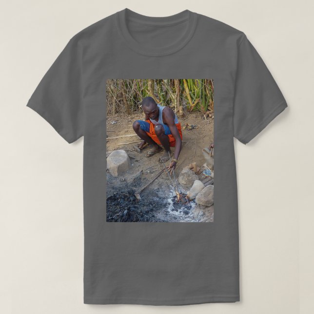 heating an iron nugget in an open furnace Gidonwod T-Shirt (Design Front)