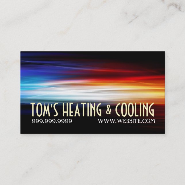 Heating and Air Conditioning Cooling AC Business Card (Front)