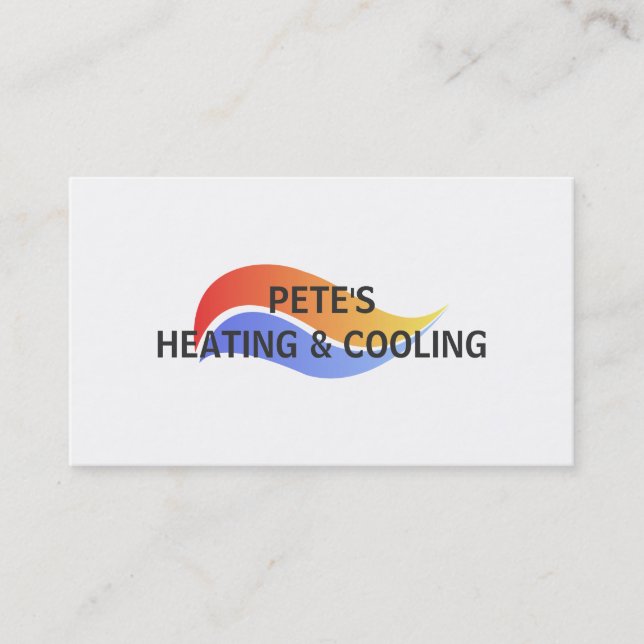 Heating and Air Conditioning Cooling Business Card (Front)