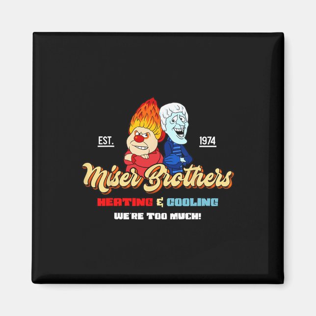 Heating And Cooling Brothers Christmas Retro  Magnet (Front)