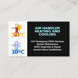 Heating and Cooling, Custom Professional HVAC Business Card