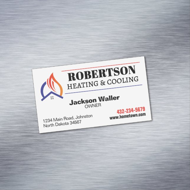 Heating and Cooling HVAC Magnetic Business Card (In Situ)