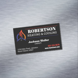 Heating and Cooling HVAC Magnetic Business Card