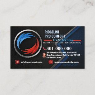 Heating and Cooling Services (HV AC)   Custom HVAC Business Card