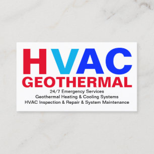 Heating and Cooling Systems - Geothermal HVAC Business Card