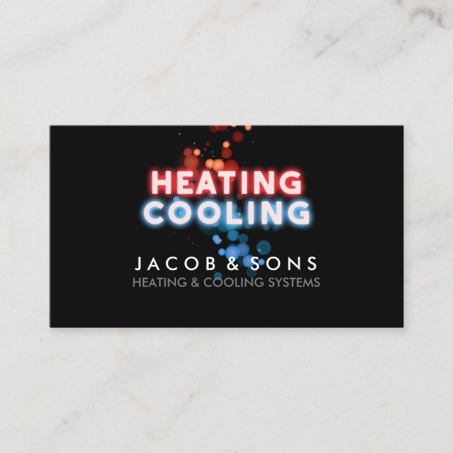 Heating Cooling Air Conditioning Business Card (Front)