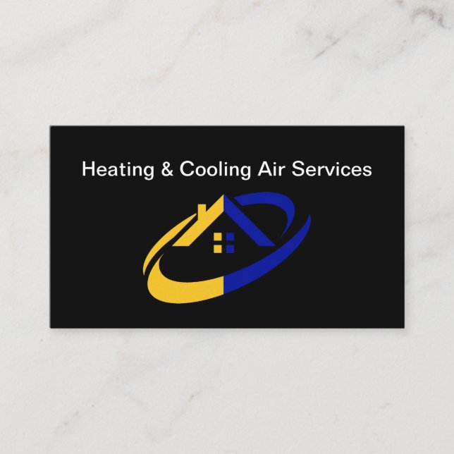 Heating & Cooling Air Conditioning Business Cards (Front)