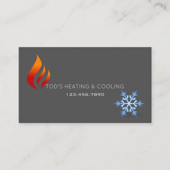 Heating & Cooling , Air Conditioning HVAC Business Card (Front)