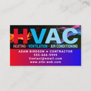 Heating & Cooling & Air Conditioning   Modern HVAC Business Card