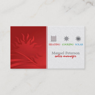 Heating Cooling And Solar Sales Manager Business Card
