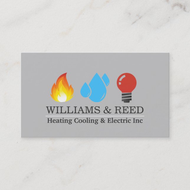 Heating Cooling & Electric Business Card (Front)