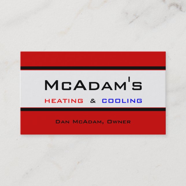 Heating Cooling HVAC Heat Pump Furnace A/C Business Card (Front)