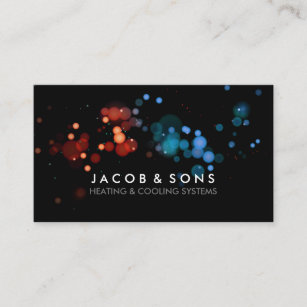 Heating Cooling Systems  Red Blue Dots Business Card