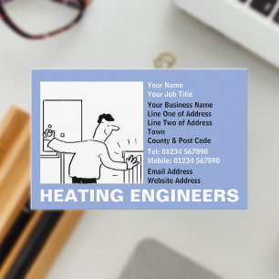 Heating Engineers Cartoon Business Card