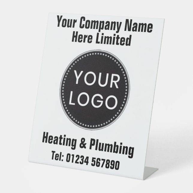 Heating Engineers or Heating & Plumbing Company Pedestal Sign (Front)