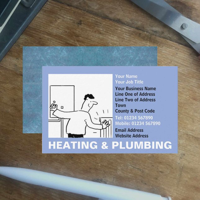 Heating & Plumbing Cartoon Business Card (Creator Uploaded)