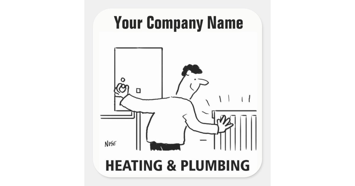 Heating & Plumbing Services Cartoon Stickers Zazzle