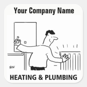 Heating & Plumbing Services Cartoon Stickers