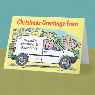 Heating & Plumbing White Van Christmas Card