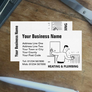 Heating Services Cartoon Business Card