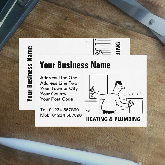 Heating Services Cartoon Business Card (Creator Uploaded)
