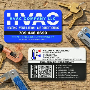 Heating & Ventilation & AC - Modern HVAC Company Business Card