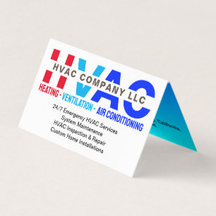 Heating, Ventilation, Air Conditioning - Cool HVAC Business Card