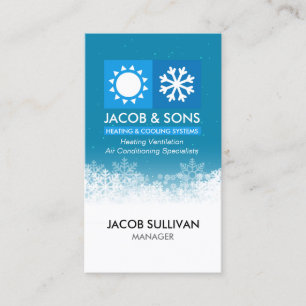 Heating Ventilation Air Conditioning Cooling Busin Business Card