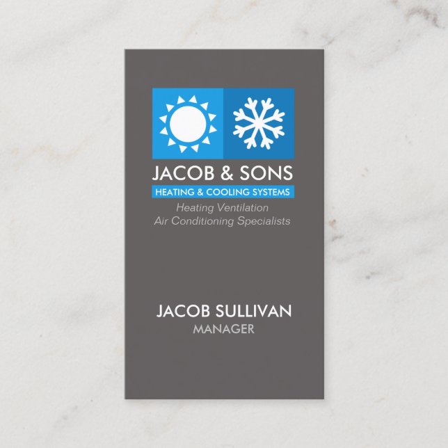 Heating Ventilation Air Conditioning Cooling Busin Business Card (Front)